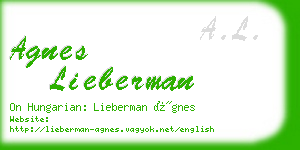 agnes lieberman business card